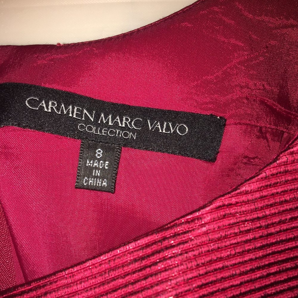 Carmen Marc Valvo Collection Size 8 Red Dress with Jacket - Picture 3 of 16